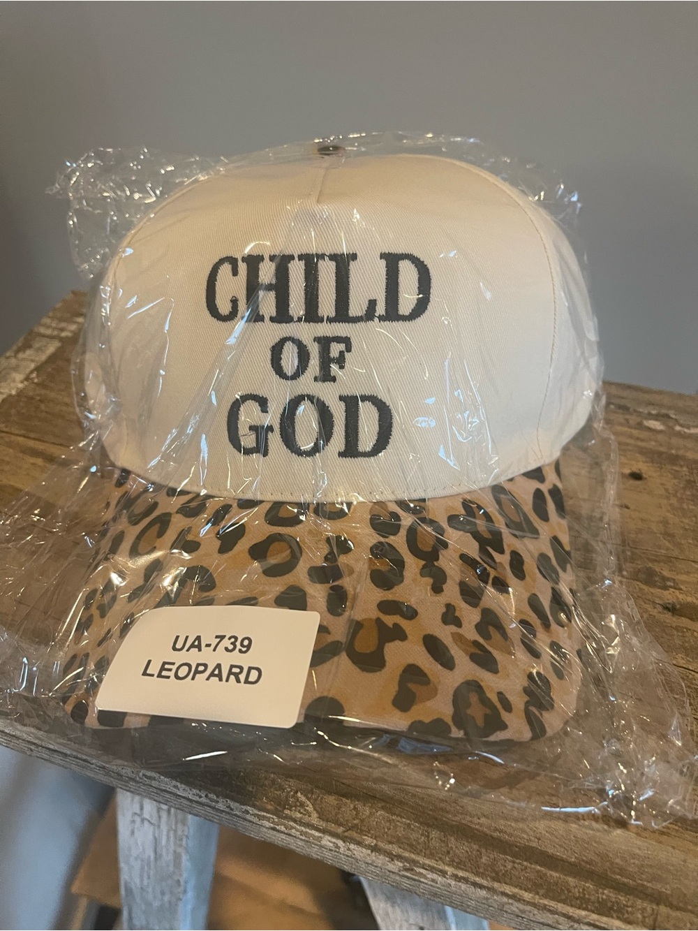 “Child of God” Embroidered Leopard Baseball Cap